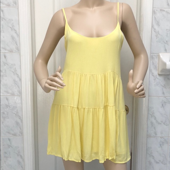 XS, S & M YELLOW CAMI LACE UP SWING MINI DRESS - Picture 6 of 9